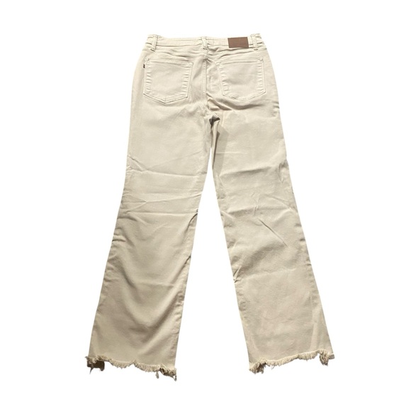 Judy Blue Women's Khaki Tan Straight Fit Jeans Frayed Ankle Bottom Sz 13/31 - Picture 4 of 7